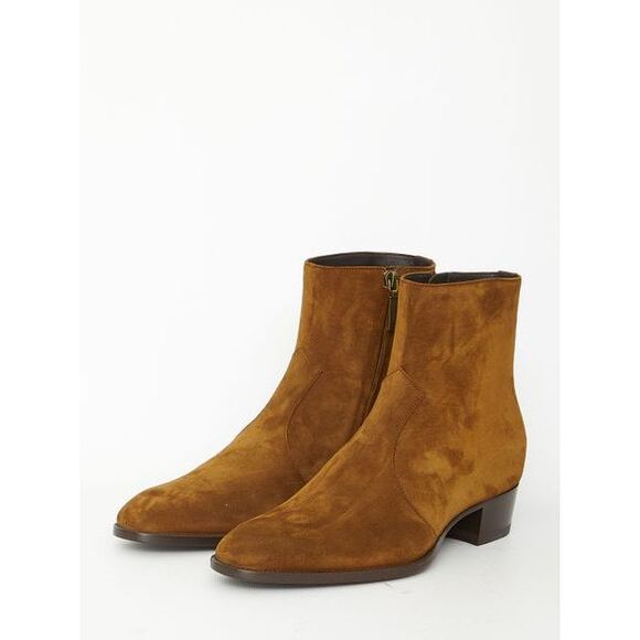 Land-Coloured Suede Ankle Boot for Men - Picture 2 of 4